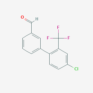 molecular formula C14H8ClF3O B12992104 4'-Chloro-2'-(trifluoromethyl)-[1,1'-biphenyl]-3-carbaldehyde 