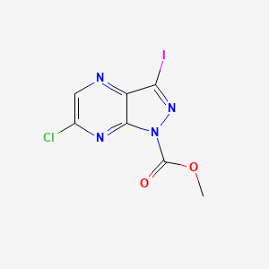 Methyl 6-chloro-3-iodo-1H-pyrazolo[3,4-b]pyrazine-1-carboxylate