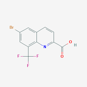 molecular formula C11H5BrF3NO2 B12992201 6-Bromo-8-(trifluoromethyl)quinoline-2-carboxylic acid 