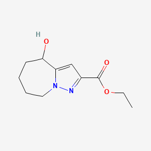 molecular formula C11H16N2O3 B12992254 ethyl 4-hydroxy-5,6,7,8-tetrahydro-4H-pyrazolo[1,5-a]azepine-2-carboxylate 