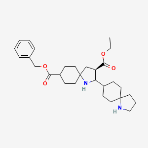 molecular formula C29H42N2O4 B12992403 8-Benzyl 3-ethyl (3R)-1,1'-diaza[2,8'-bispiro[4.5]decane]-3,8-dicarboxylate 