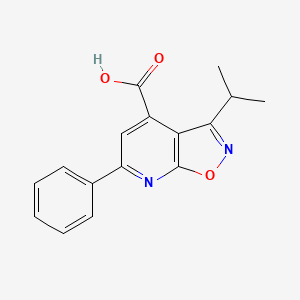 molecular formula C16H14N2O3 B12992407 3-Isopropyl-6-phenylisoxazolo[5,4-b]pyridine-4-carboxylic acid 