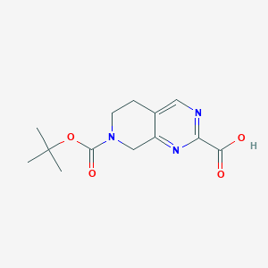 molecular formula C13H17N3O4 B12992415 7-(tert-Butoxycarbonyl)-5,6,7,8-tetrahydropyrido[3,4-d]pyrimidine-2-carboxylic acid 