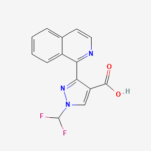 molecular formula C14H9F2N3O2 B12992434 1-(Difluoromethyl)-3-(isoquinolin-1-yl)-1H-pyrazole-4-carboxylic acid 