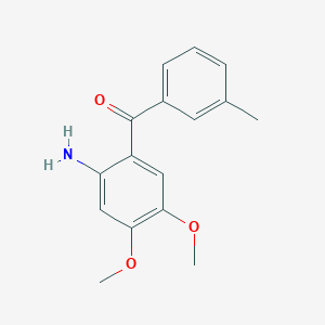 molecular formula C16H17NO3 B12992517 (2-Amino-4,5-dimethoxyphenyl)(m-tolyl)methanone 