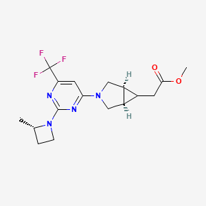 methyl 2-(rel-(1R,5S,6r)-3-(2-((S)-2-methylazetidin-1-yl)-6-(trifluoromethyl)pyrimidin-4-yl)-3-azabicyclo[3.1.0]hexan-6-yl)acetate