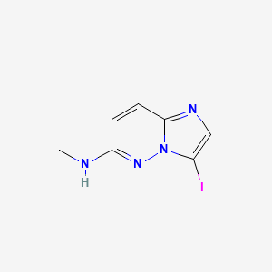 molecular formula C7H7IN4 B12992528 3-Iodo-N-methylimidazo[1,2-b]pyridazin-6-amine 