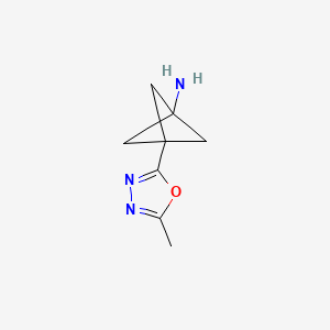 molecular formula C8H11N3O B12992566 3-(5-Methyl-1,3,4-oxadiazol-2-yl)bicyclo[1.1.1]pentan-1-amine 