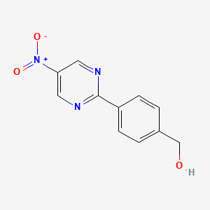 molecular formula C11H9N3O3 B12992572 (4-(5-Nitropyrimidin-2-yl)phenyl)methanol 