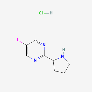 molecular formula C8H11ClIN3 B12992606 5-Iodo-2-(pyrrolidin-2-yl)pyrimidine hydrochloride 