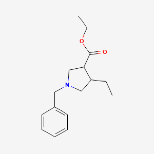 molecular formula C16H23NO2 B12992610 Ethyl 4-ethyl-1-(phenylmethyl)-trans-3-pyrrolidinecarboxylate 