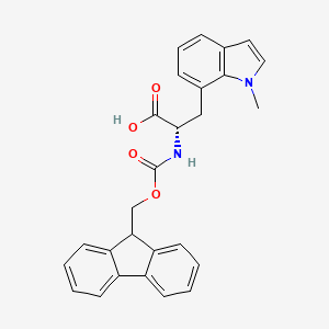 molecular formula C27H24N2O4 B12992630 (S)-2-((((9H-Fluoren-9-yl)methoxy)carbonyl)amino)-3-(1-methyl-1H-indol-7-yl)propanoic acid 