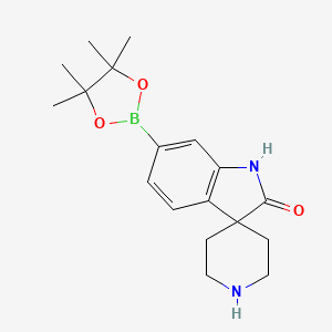 6-(4,4,5,5-Tetramethyl-1,3,2-dioxaborolan-2-yl)spiro[indoline-3,4'-piperidin]-2-one