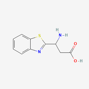 molecular formula C10H10N2O2S B12992638 3-Amino-3-(benzo[d]thiazol-2-yl)propanoic acid CAS No. 103040-93-3