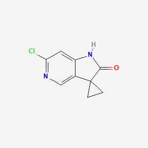 molecular formula C9H7ClN2O B12992702 6'-chlorospiro[cyclopropane-1,3'-pyrrolo[3,2-c]pyridin]-2'(1'H)-one 