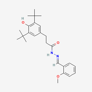 molecular formula C25H34N2O3 B12992730 3-(3,5-Di-tert-butyl-4-hydroxyphenyl)-N'-(2-methoxybenzylidene)propanehydrazide 