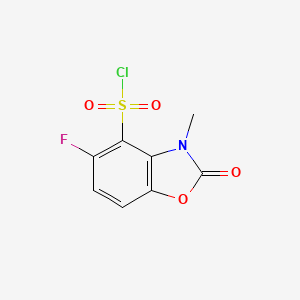 molecular formula C8H5ClFNO4S B12992775 5-Fluoro-3-methyl-2-oxo-2,3-dihydrobenzo[d]oxazole-4-sulfonyl chloride 