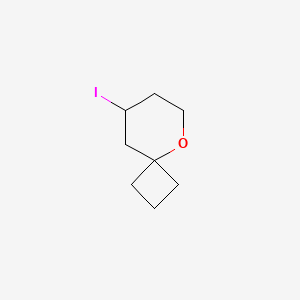 molecular formula C8H13IO B12992782 8-Iodo-5-oxaspiro[3.5]nonane 