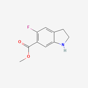 molecular formula C10H10FNO2 B12992797 Methyl 5-fluoroindoline-6-carboxylate 