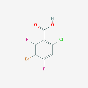 molecular formula C7H2BrClF2O2 B12992807 3-Bromo-6-chloro-2,4-difluorobenzoic acid 