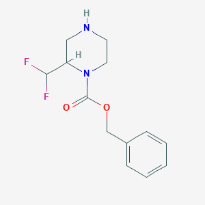 molecular formula C13H16F2N2O2 B12992852 Benzyl 2-(difluoromethyl)piperazine-1-carboxylate 