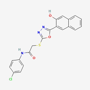 N-(4-Chlorophenyl)-2-((5-(3-hydroxynaphthalen-2-yl)-1,3,4-oxadiazol-2-yl)thio)acetamide