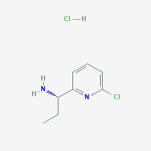 molecular formula C8H12Cl2N2 B12992989 (S)-1-(6-Chloro-pyridin-2-yl)-propylamine hydrochloride CAS No. 1263094-59-2