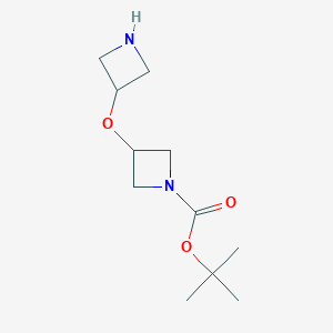 molecular formula C11H20N2O3 B12992990 tert-Butyl 3-(azetidin-3-yloxy)azetidine-1-carboxylate 