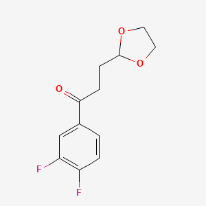 1-(3,4-Difluorophenyl)-3-(1,3-dioxolan-2-yl)propan-1-one