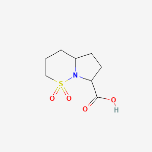 molecular formula C8H13NO4S B12993018 1,1-dioxo-3,4,4a,5,6,7-hexahydro-2H-pyrrolo[1,2-b]thiazine-7-carboxylic acid 