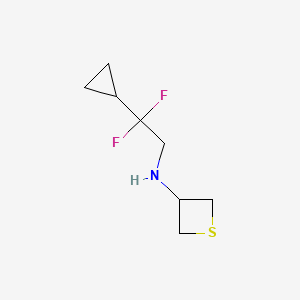 molecular formula C8H13F2NS B12993141 N-(2-Cyclopropyl-2,2-difluoroethyl)thietan-3-amine 