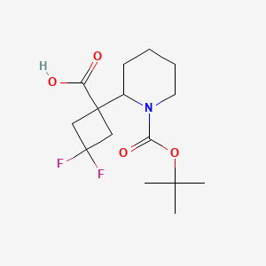 1-(1-(tert-Butoxycarbonyl)piperidin-2-yl)-3,3-difluorocyclobutane-1-carboxylic acid