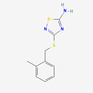 molecular formula C10H11N3S2 B1299316 3-(2-Methyl-benzylsulfanyl)-[1,2,4]thiadiazol-5-ylamine CAS No. 626220-21-1
