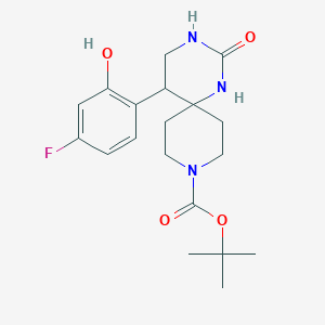 tert-Butyl 5-(4-fluoro-2-hydroxyphenyl)-2-oxo-1,3,9-triazaspiro[5.5]undecane-9-carboxylate