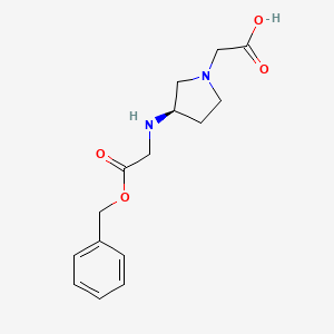 molecular formula C15H20N2O4 B12993224 (R)-2-(3-((2-(Benzyloxy)-2-oxoethyl)amino)pyrrolidin-1-yl)aceticacid 