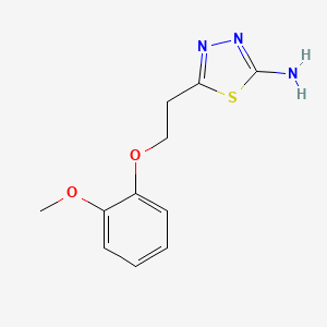 molecular formula C11H13N3O2S B1299327 5-[2-(2-Methoxy-phenoxy)-ethyl]-[1,3,4]thiadiazol-2-ylamine CAS No. 842973-53-9