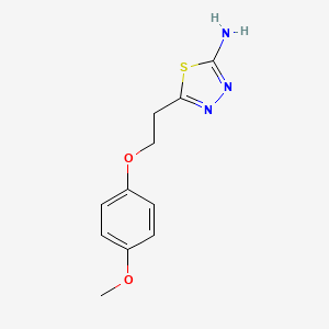 molecular formula C11H13N3O2S B1299328 5-[2-(4-Methoxy-phenoxy)-ethyl]-[1,3,4]thiadiazol-2-ylamine CAS No. 842973-58-4