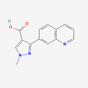 molecular formula C14H11N3O2 B12993345 1-Methyl-3-(quinolin-7-yl)-1H-pyrazole-4-carboxylic acid 