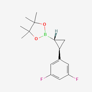 molecular formula C15H19BF2O2 B12993354 Rel-2-((1R,2R)-2-(3,5-difluorophenyl)cyclopropyl)-4,4,5,5-tetramethyl-1,3,2-dioxaborolane 