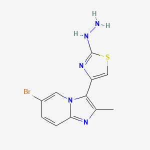 4-(6-Bromo-2-methylimidazo[1,2-a]pyridin-3-yl)-2-hydrazinylthiazole