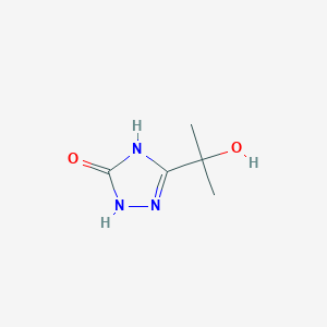 molecular formula C5H9N3O2 B12993399 3-(2-Hydroxypropan-2-yl)-1,4-dihydro-1,2,4-triazol-5-one 