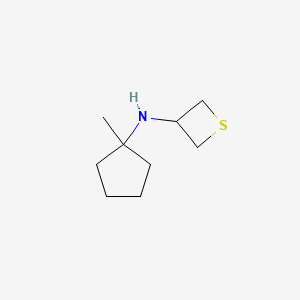 molecular formula C9H17NS B12993408 N-(1-Methylcyclopentyl)thietan-3-amine 