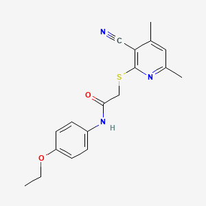 2-((3-Cyano-4,6-dimethylpyridin-2-yl)thio)-N-(4-ethoxyphenyl)acetamide