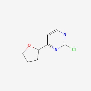 molecular formula C8H9ClN2O B12993413 2-Chloro-4-(tetrahydrofuran-2-yl)pyrimidine 