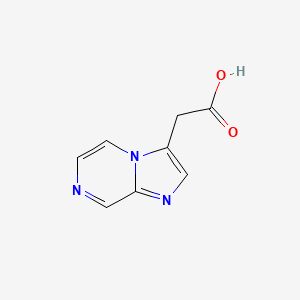 molecular formula C8H7N3O2 B12993416 2-(Imidazo[1,2-a]pyrazin-3-yl)acetic acid 