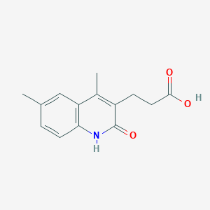 molecular formula C14H15NO3 B1299343 3-(2-Hydroxy-4,6-dimethyl-quinolin-3-yl)-propionic acid CAS No. 36796-92-6