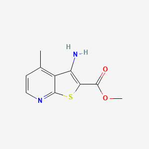 molecular formula C10H10N2O2S B12993432 Methyl 3-amino-4-methylthieno[2,3-b]pyridine-2-carboxylate 