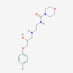 molecular formula C16H24FN3O4 B12993506 N-(2-((3-(4-Fluorophenoxy)-2-hydroxypropyl)amino)ethyl)morpholine-4-carboxamide 