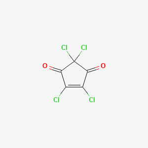 molecular formula C5Cl4O2 B12993512 4-Cyclopentene-1,3-dione, 2,2,4,5-tetrachloro- CAS No. 15743-13-2