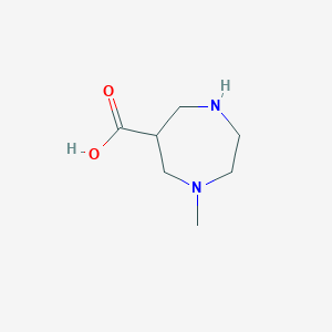 molecular formula C7H14N2O2 B12993520 1-Methyl-1,4-diazepane-6-carboxylic acid 